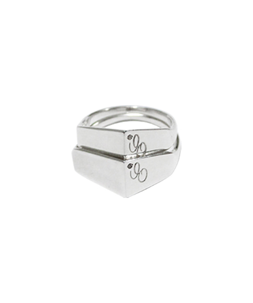 Fairy wing logo silver ring (2Set)